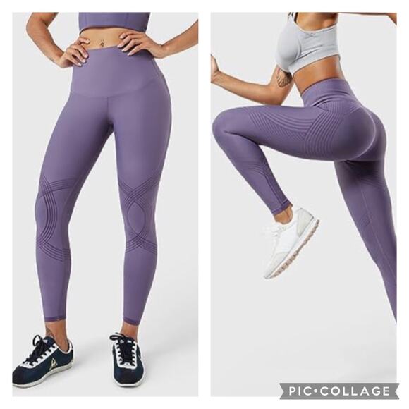 Fanka Body Sculpt Full Length Compression Leggings Wine Berry Size Medium - Picture 1 of 6